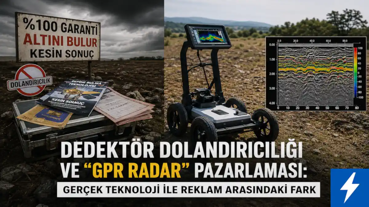 Dedektör Dolandırıcılığı ve “GPR Radar” Pazarlaması: Gerçek Teknoloji ile Reklam Arasındaki Fark 1 Dedektör dolandırıcılığı ve Gpr Radar pazarlaması kapak görseli