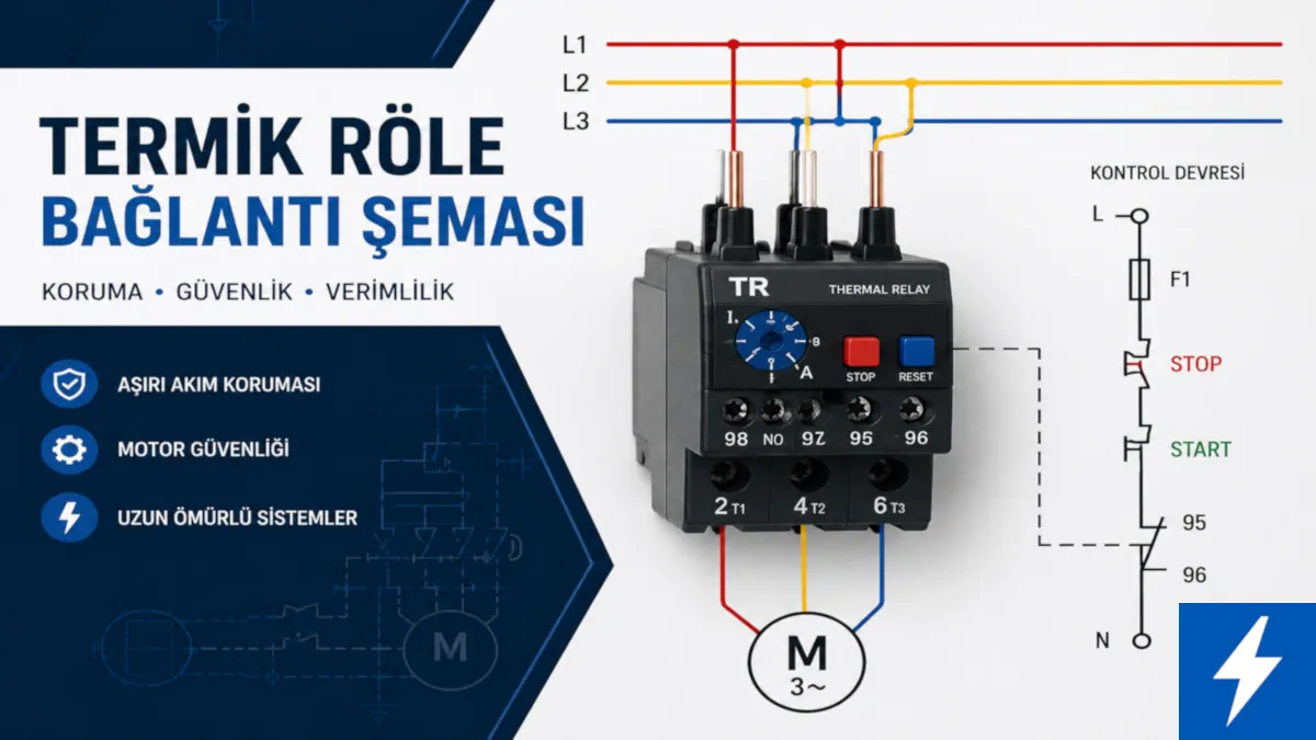 Termik Röle Bağlantı Şeması, Çalışma Prensibi ve Seçim Rehberi 1 Termik röle bağlantı şeması kapak görseli