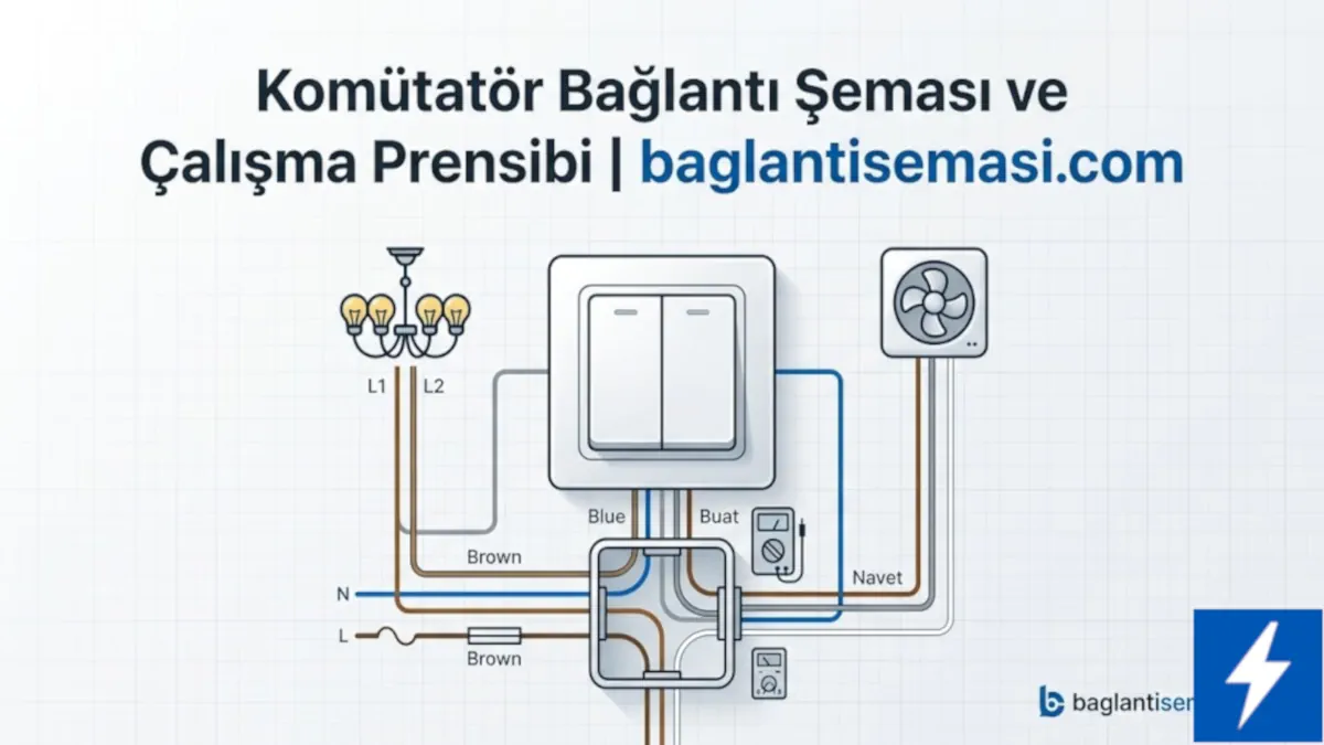 Komütatör Bağlantı Şeması ve Çalışma Prensibi: Çiftli Anahtar Tesisat Rehberi 1 Komütatör bağlantı şeması kapak görseli