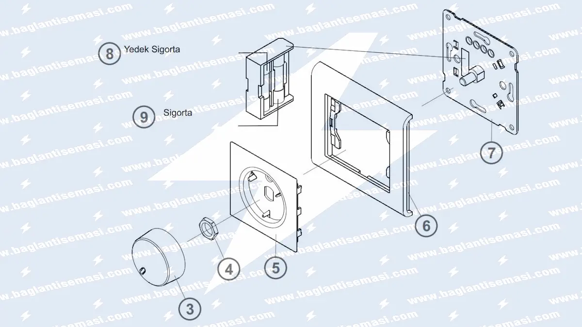 Dimmer Anahtar Bağlantı Şeması 6 Dimmer anahtar montaj şeması