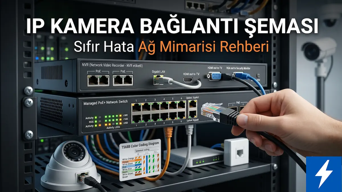 Profesyonel IP Kamera Bağlantı Şeması ve Sıfır Hata NVR Kurulum Rehberi 1 Ip Kamera Bağlantı Şeması Kapak Görseli
