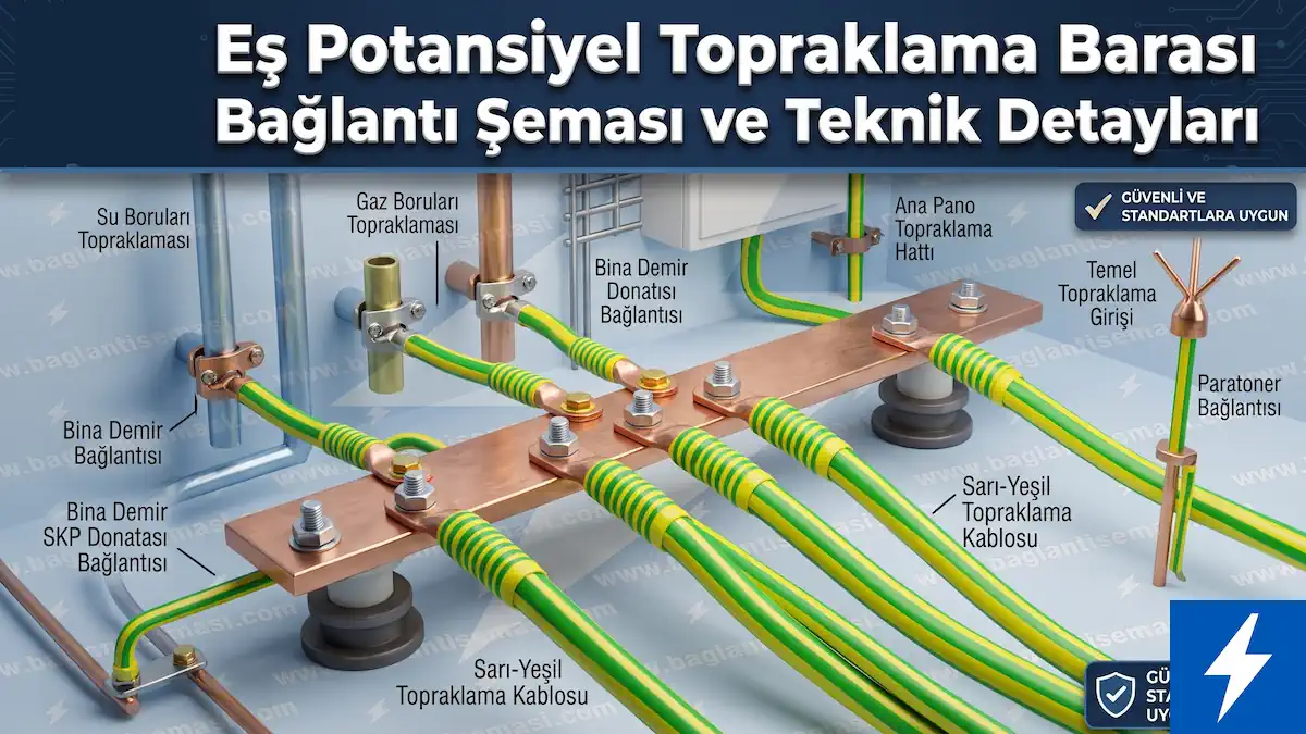 Eş Potansiyel Topraklama Barası Bağlantısı ve Teknik Detayları 1 Eş potansiyel topraklama barası bağlantısı kapak görseli