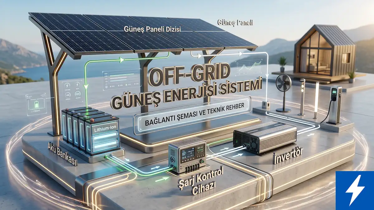 off grid güneş enerjisi sistemleri bağlantı şeması kapak görseli